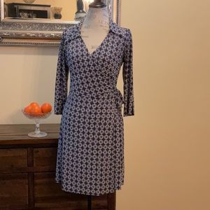 Three-quarter Sleeve Jersey Wrap Dress
